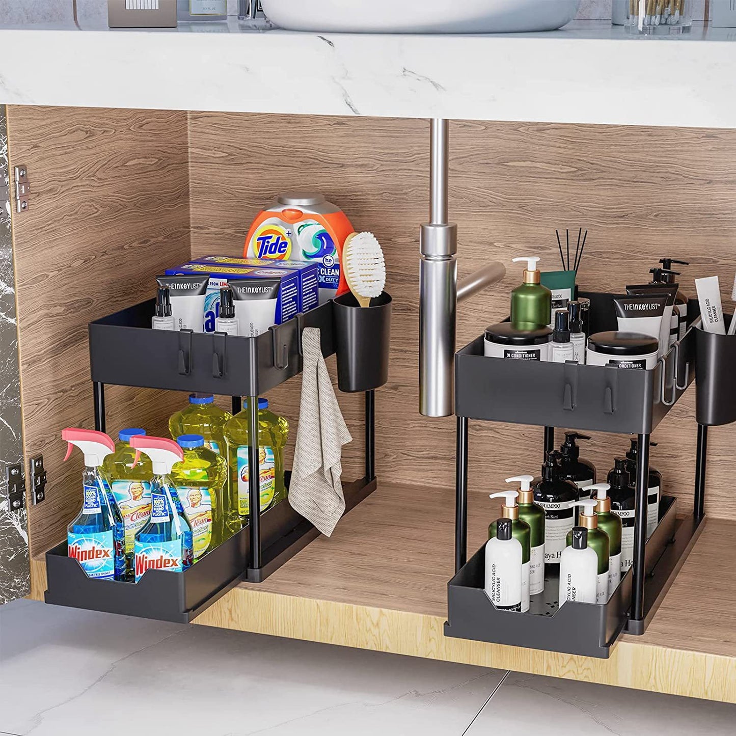 Organizador de cocina extraible bajo el armario