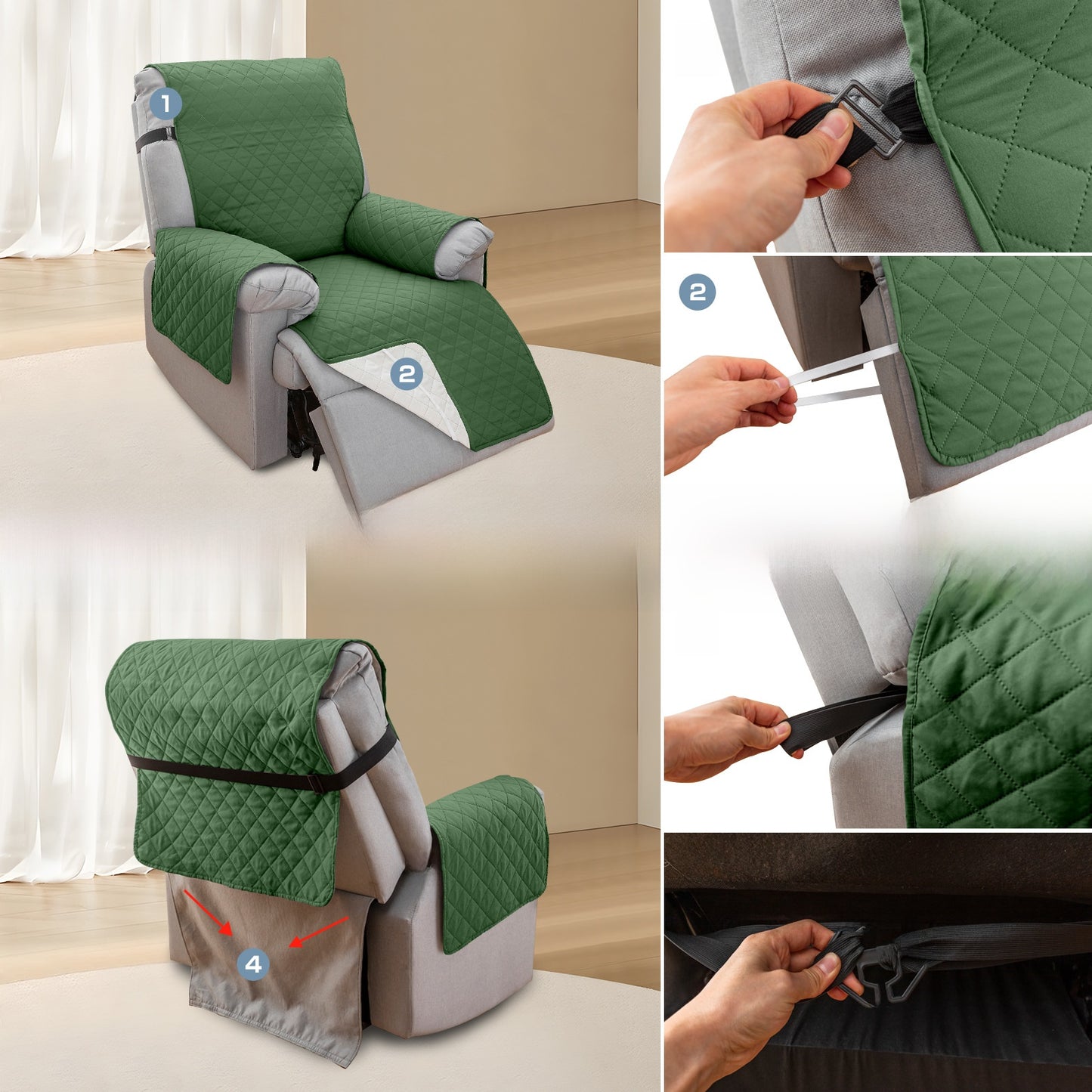 Funda impermeable para sofá reclinable Cojín protector para mascotas
