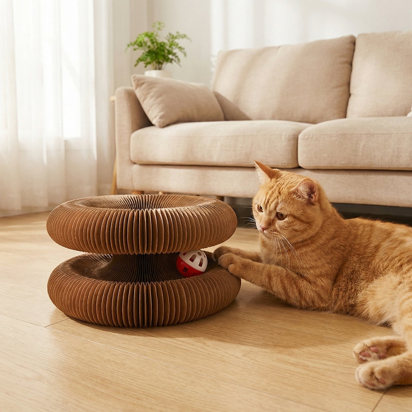 Rascador plegable de papel para mascotas