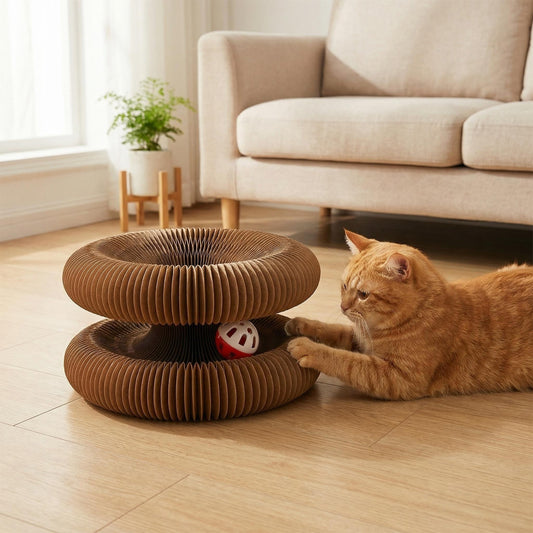 Rascador plegable de papel para mascotas
